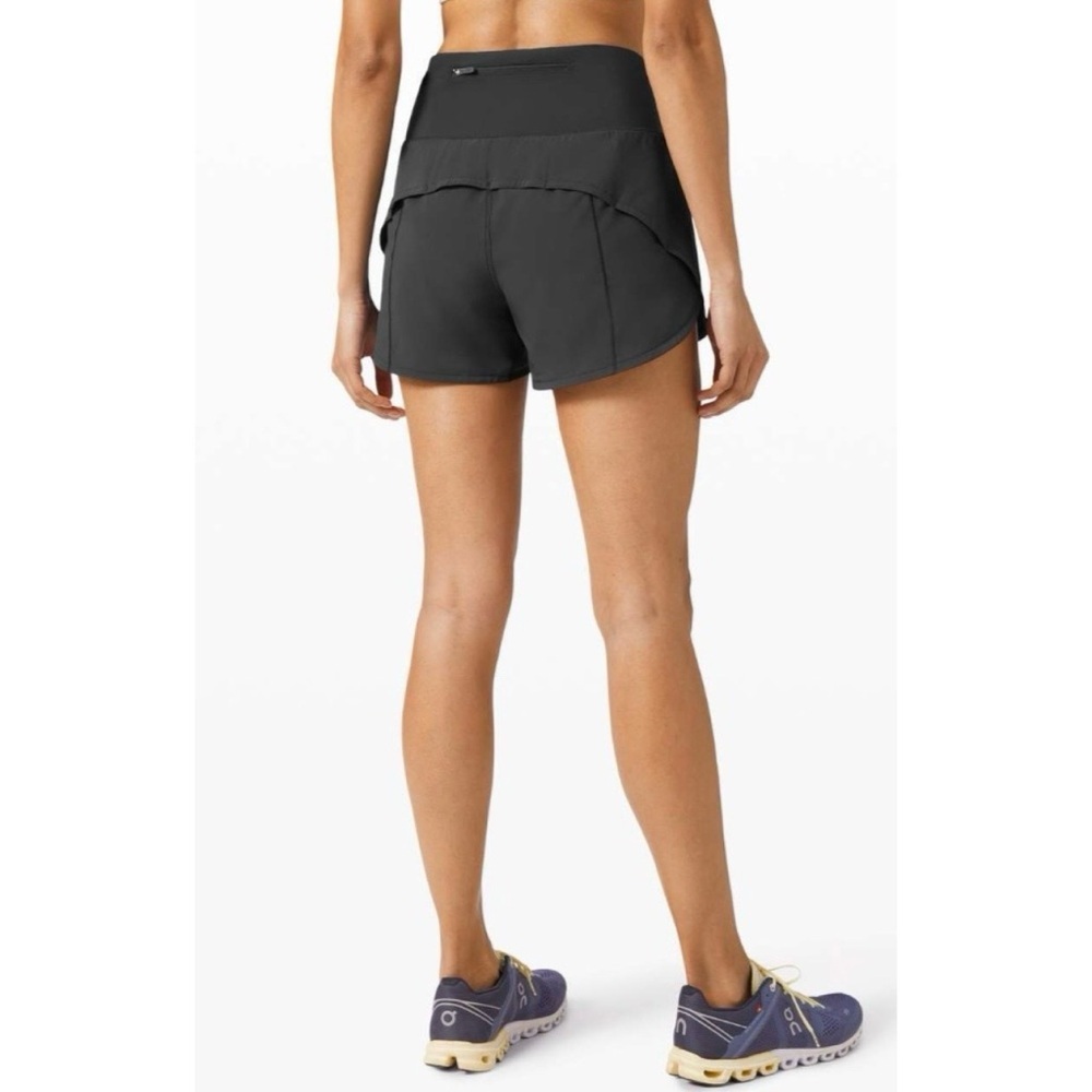 LULULEMON Black Speed Up High Rise 4” Shorts Long* - Picture 2 of 8